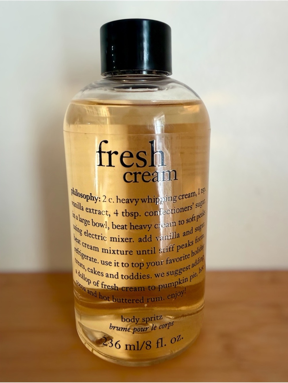 Philosophy Fresh Cream Body Spritz 8oz/236ml New Sealed Fragrance NO PUMP
